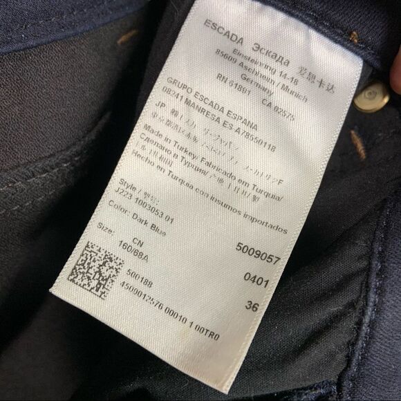 Escada Hi-Rise Dark Denim Stretch Jean Sz 36 T10 - Picture 9 of 9